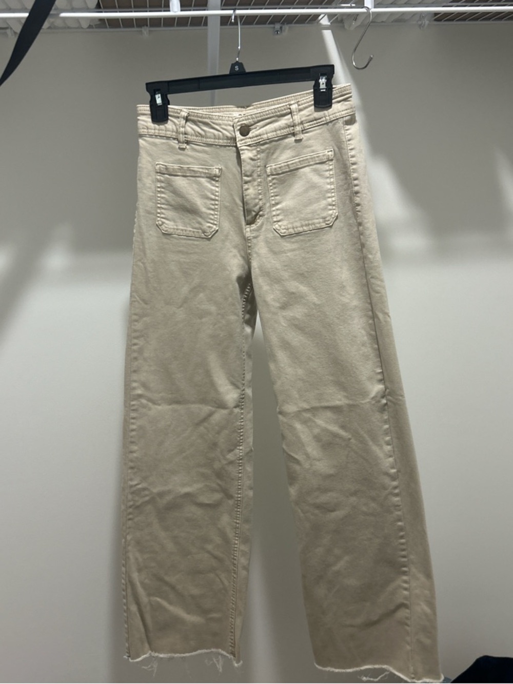 Oat New York Wide Leg Jeans in Light Beige